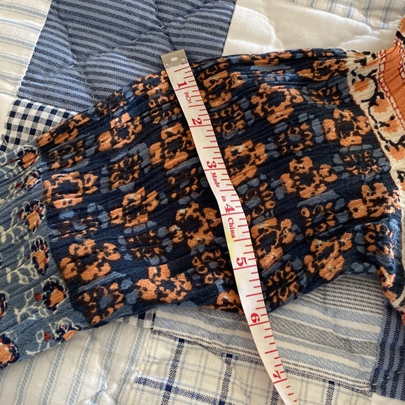 Free People Caravan Block Print Button Front Blouse Top S - Picture 12 of 12